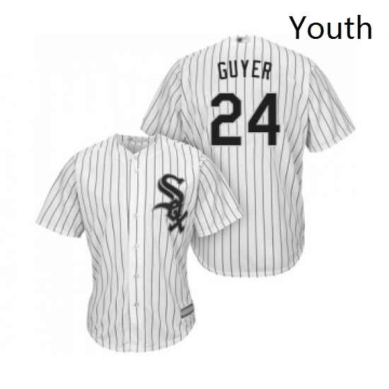 Youth Chicago White Sox 24 Brandon Guyer Replica White Home Cool Base Baseball Jersey